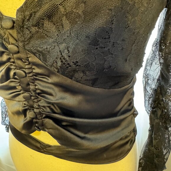 For Love & Lemons FARRAH BUTTON-UP BLOUSE Black Lace sz: xs - Picture 11 of 11